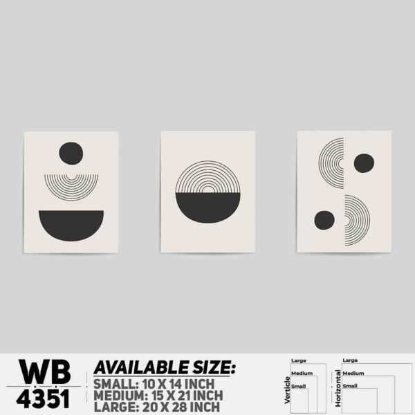 DDecorator Abstract Art (Set of 3) Wall Decoration And Home Decoration PVC Wall Board And Wall Canvas - WB4351