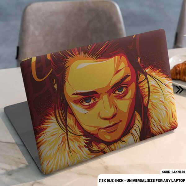 Arya Stark Game Of Thornes Matte Finished Removable Waterproof Laptop Sticker & Laptop Skin (Including FREE Accessories) - LSKN560 - DDecorator
