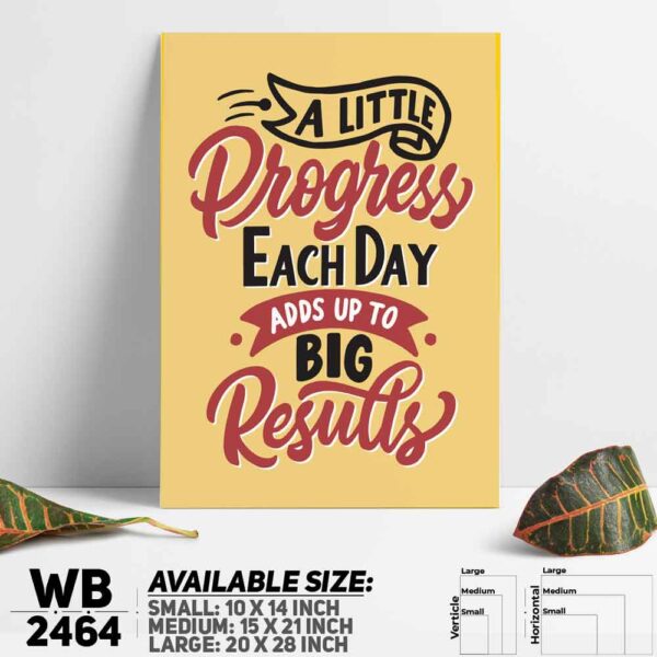 DDecorator Little Proggess Big Result - Motivational Wall Decoration And Home Decoration PVC Wall Board And Wall Canvas - WB2464