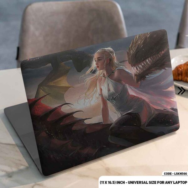 Khaleesi Daenery Targaryen Game Of Thrones Matte Finished Removable Waterproof Laptop Sticker & Laptop Skin (Including FREE Accessories) - LSKN566 - DDecorator