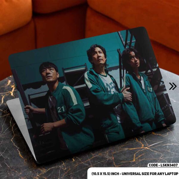 Squid Game Main Character Matte Finished Removable Waterproof Laptop Sticker & Laptop Skin (Including FREE Accessories) - LSKN3407 - DDecorator