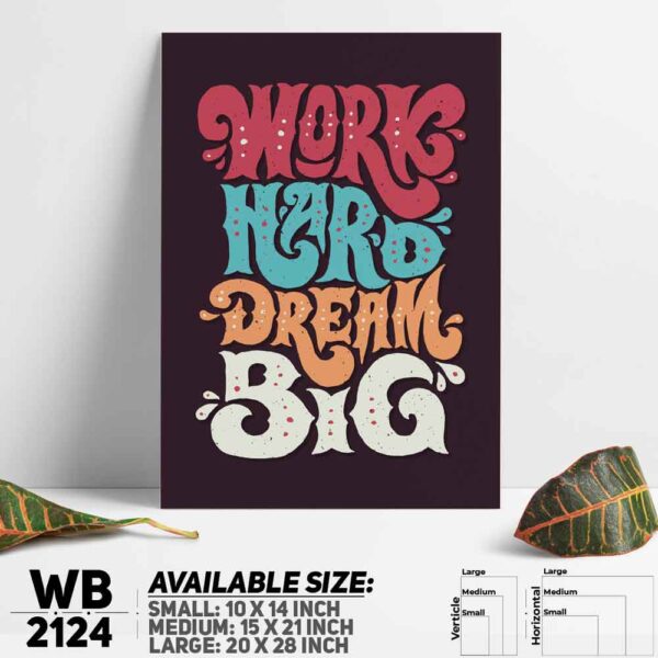 DDecorator Work Hard - Motivational Wall Decoration And Home Decoration PVC Wall Board And Wall Canvas - WB2124