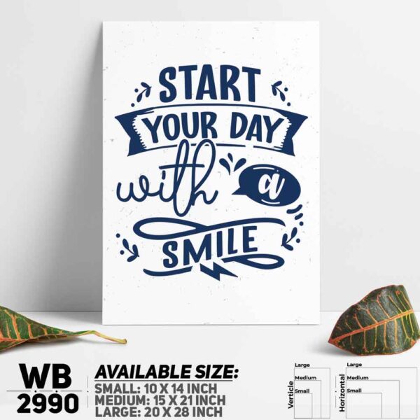 DDecorator Start Your Day With Smile - Motivational Wall Decoration And Home Decoration PVC Wall Board And Wall Canvas - WB2990