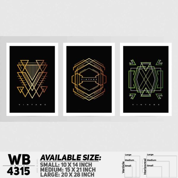 DDecorator Abstract Art (Set of 3) Wall Decoration And Home Decoration PVC Wall Board And Wall Canvas - WB4315