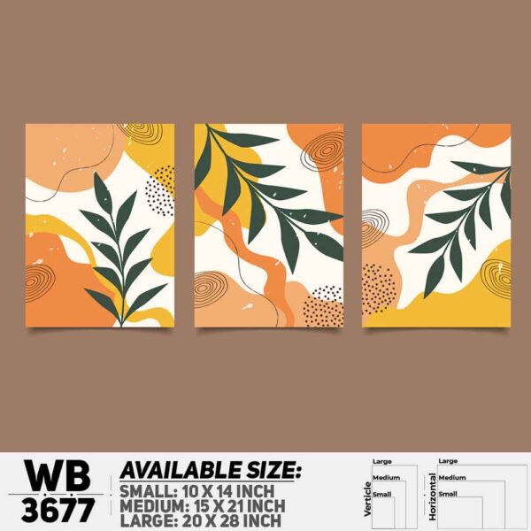 DDecorator Abstract ArtWork (Set of 3) Wall Decoration And Home Decoration PVC Wall Board And Wall Canvas - WB3677