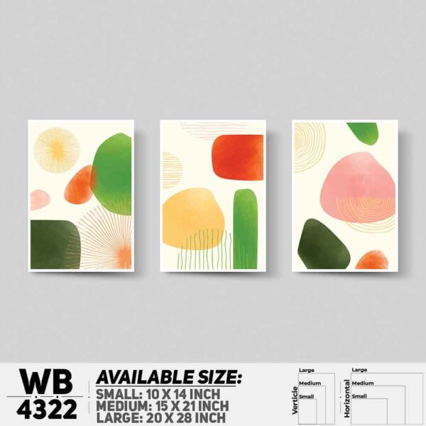 DDecorator Water Painting Flower & Leaf (Set of 3) Wall Decoration And Home Decoration PVC Wall Board And Wall Canvas - WB4322