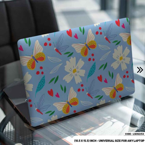 Flower Pattern Floral Design Matte Finished Removable Waterproof Laptop Sticker & Laptop Skin (Including FREE Accessories) - LSKN2354 - DDecorator