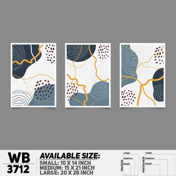 DDecorator Abstract ArtWork (Set of 3) Wall Decoration And Home Decoration PVC Wall Board And Wall Canvas - WB3712
