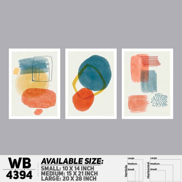 DDecorator Abstract Art (Set of 3) Wall Decoration And Home Decoration PVC Wall Board And Wall Canvas - WB4394