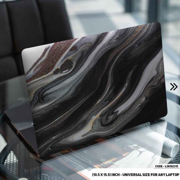 Liquid Black Marble Texture Matte Finished Removable Waterproof Laptop Sticker & Laptop Skin (Including FREE Accessories) - LSKN2315 - DDecorator