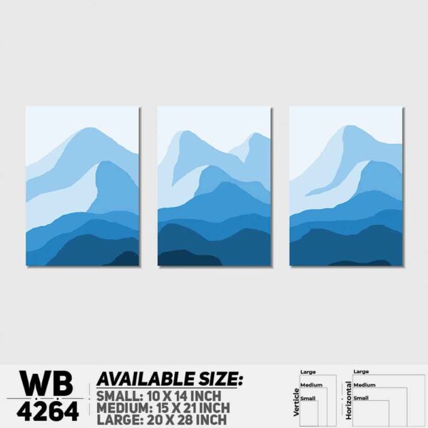 DDecorator Landscape & Horizon Design (Set of 3) Wall Decoration And Home Decoration PVC Wall Board And Wall Canvas - WB4264