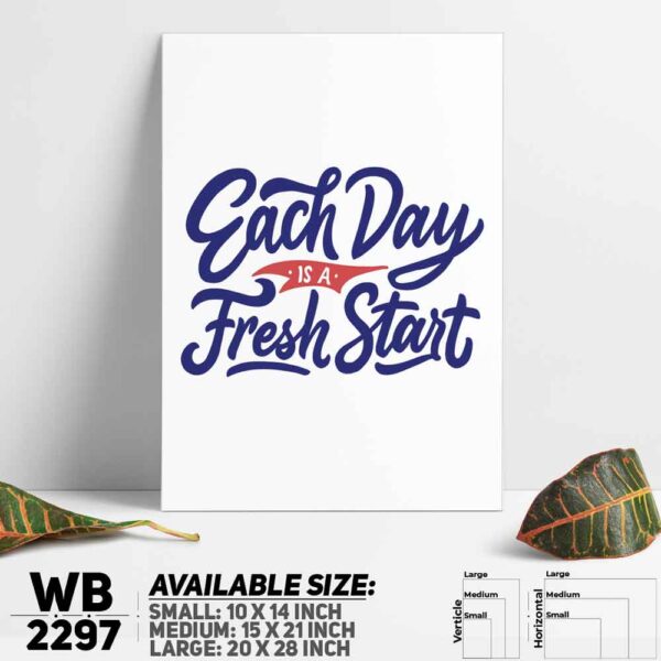 DDecorator Fresh Start - Motivational Wall Decoration And Home Decoration PVC Wall Board And Wall Canvas - WB2297