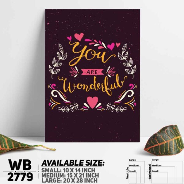 DDecorator You're Wonderful - Motivational Wall Decoration And Home Decoration PVC Wall Board And Wall Canvas - WB2779