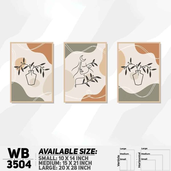 DDecorator Flower And Leaf ArtWork (Set of 3) Wall Decoration And Home Decoration PVC Wall Board And Wall Canvas - WB3504