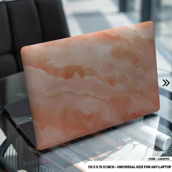Orange Marble Texture Matte Finished Removable Waterproof Laptop Sticker & Laptop Skin (Including FREE Accessories) - LSKN1113 - DDecorator