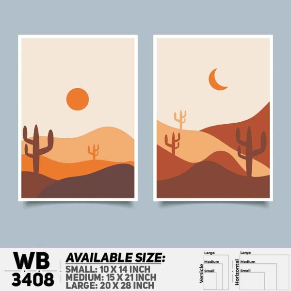 DDecorator Landscape Horizon Art (Set of 2) Wall Decoration And Home Decoration PVC Wall Board And Wall Canvas - WB3408