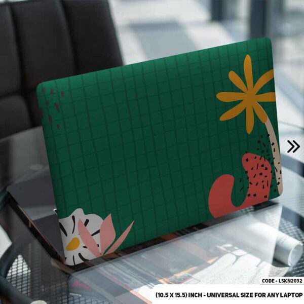 Seamless Green Geomatric Shape Matte Finished Removable Waterproof Laptop Sticker & Laptop Skin (Including FREE Accessories) - LSKN2032 - DDecorator