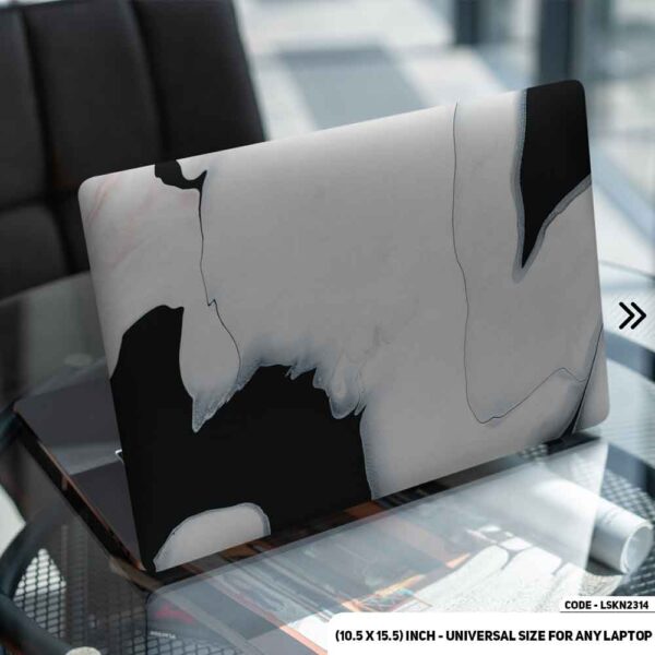 Liquid Black Marble Texture Matte Finished Removable Waterproof Laptop Sticker & Laptop Skin (Including FREE Accessories) - LSKN2314 - DDecorator