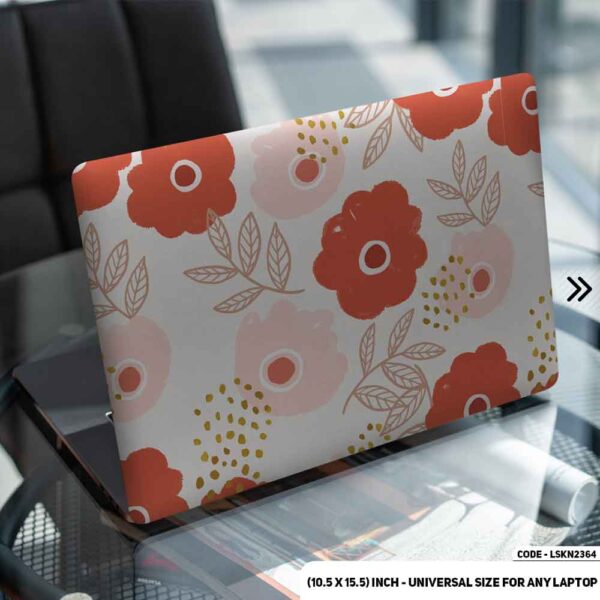 Flower Pattern Floral Design Matte Finished Removable Waterproof Laptop Sticker & Laptop Skin (Including FREE Accessories) - LSKN2364 - DDecorator