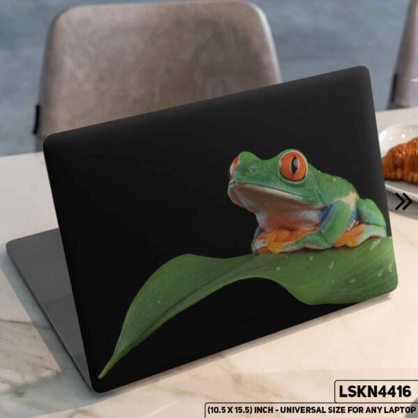 Cute Animated Frog Matte Finished Removable Waterproof Laptop Sticker & Laptop Skin (Including FREE Accessories) - LSKN4416 - DDecorator