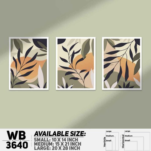 DDecorator Leaf ArtWork (Set of 3) Wall Decoration And Home Decoration PVC Wall Board And Wall Canvas - WB3640