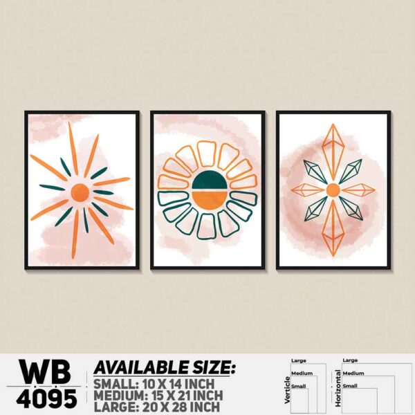 DDecorator Abstract Art (Set of 3) Wall Decoration And Home Decoration PVC Wall Board And Wall Canvas - WB4095