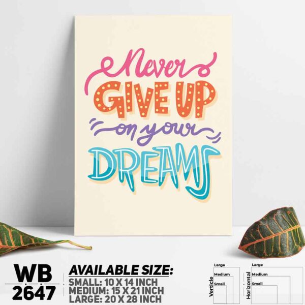 DDecorator Never Give Up - Motivational Wall Decoration And Home Decoration PVC Wall Board And Wall Canvas - WB2647