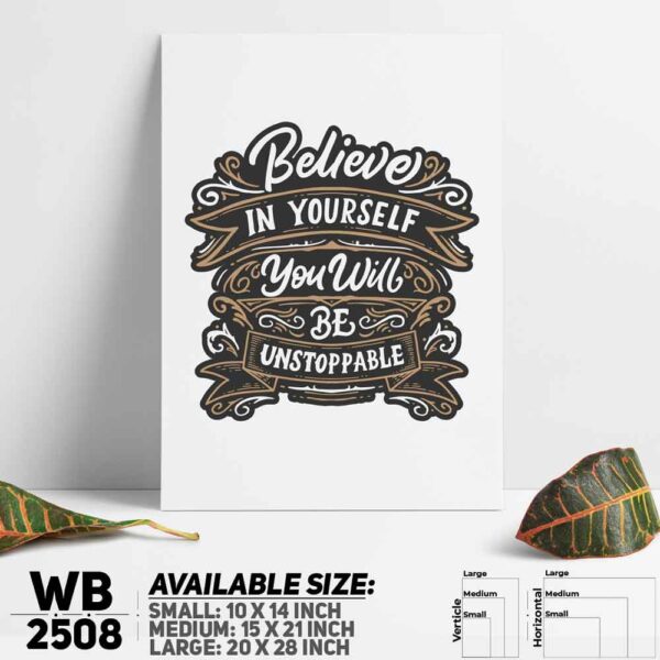DDecorator Believe In Yourself - Motivational Wall Decoration And Home Decoration PVC Wall Board And Wall Canvas - WB2508