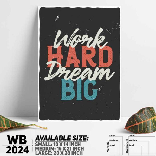 DDecorator Work Hard - Motivational Wall Decoration And Home Decoration PVC Wall Board And Wall Canvas - WB2024
