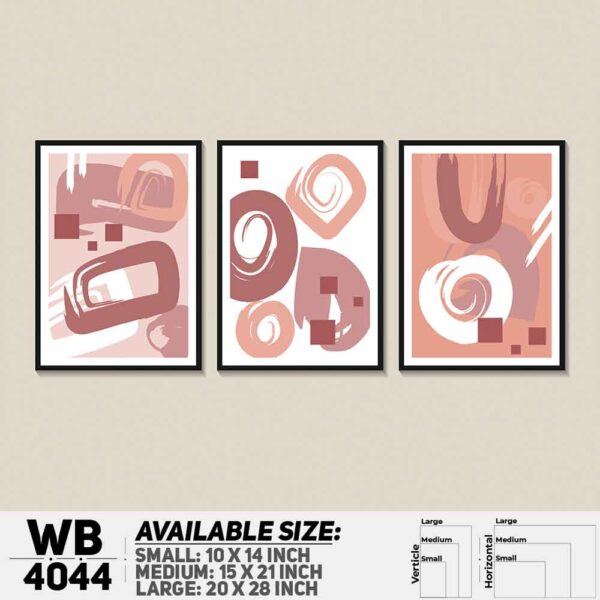 DDecorator Abstract Art Brush Texured (Set of3) Wall Decoration And Home Decoration PVC Wall Board And Wall Canvas - WB4044