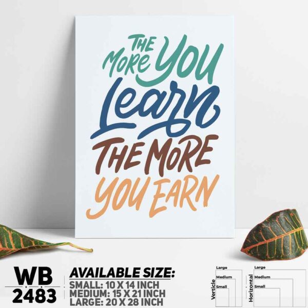 DDecorator More Learn & More Earn - Motivational Wall Decoration And Home Decoration PVC Wall Board And Wall Canvas - WB2483