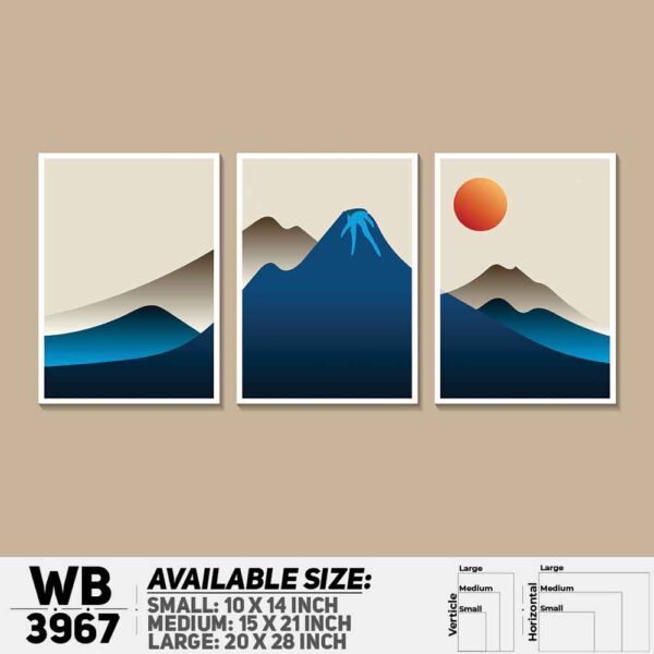 DDecorator Landscape Design (Set of 3) Wall Decoration And Home Decoration PVC Wall Board And Wall Canvas - WB3967