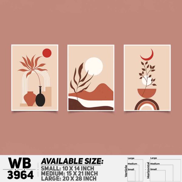 DDecorator Abstract Art (Set of 3) Wall Decoration And Home Decoration PVC Wall Board And Wall Canvas - WB3964