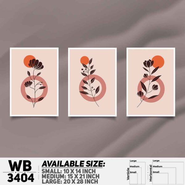 DDecorator Flower And Leaf ArtWork (Set of 3) Wall Decoration And Home Decoration PVC Wall Board And Wall Canvas - WB3404