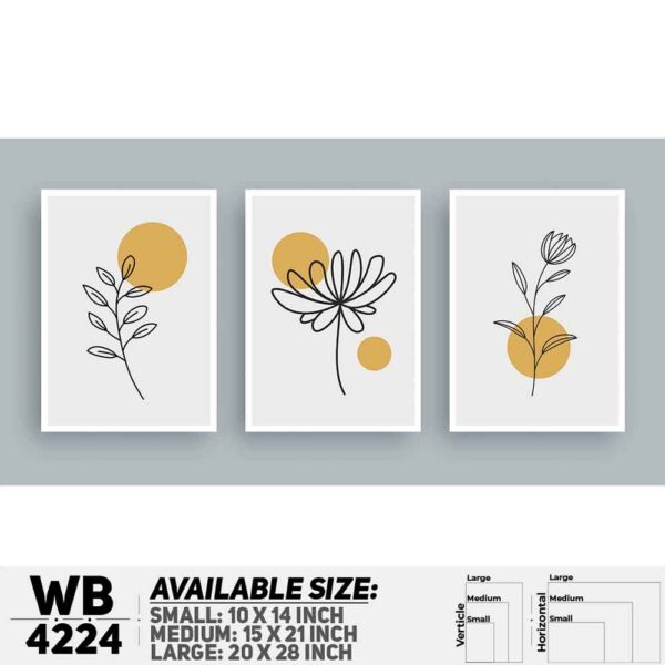 DDecorator Flower & Leaf (Set of 3) Wall Decoration And Home Decoration PVC Wall Board And Wall Canvas - WB4224