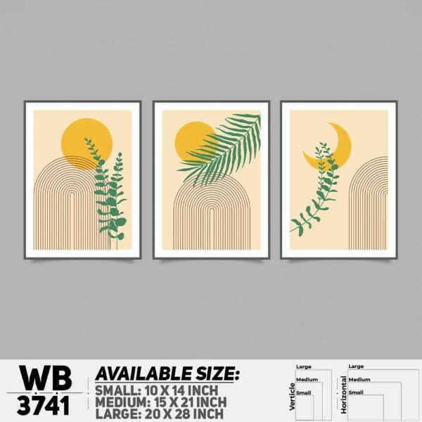 DDecorator Flower And Leaf ArtWork (Set of 3) Wall Decoration And Home Decoration PVC Wall Board And Wall Canvas - WB3741