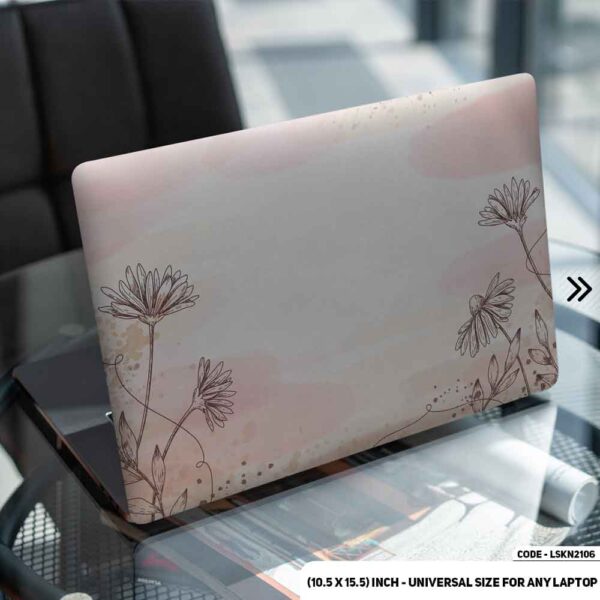 Flower Pattern Floral Design Matte Finished Removable Waterproof Laptop Sticker & Laptop Skin (Including FREE Accessories) - LSKN2106 - DDecorator