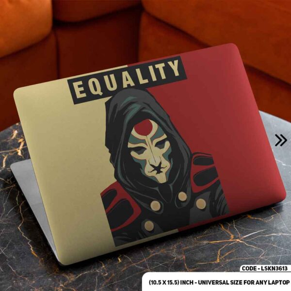 EQUALITY - Cyber Warrarior Matte Finished Removable Waterproof Laptop Sticker & Laptop Skin (Including FREE Accessories) - LSKN3613 - DDecorator