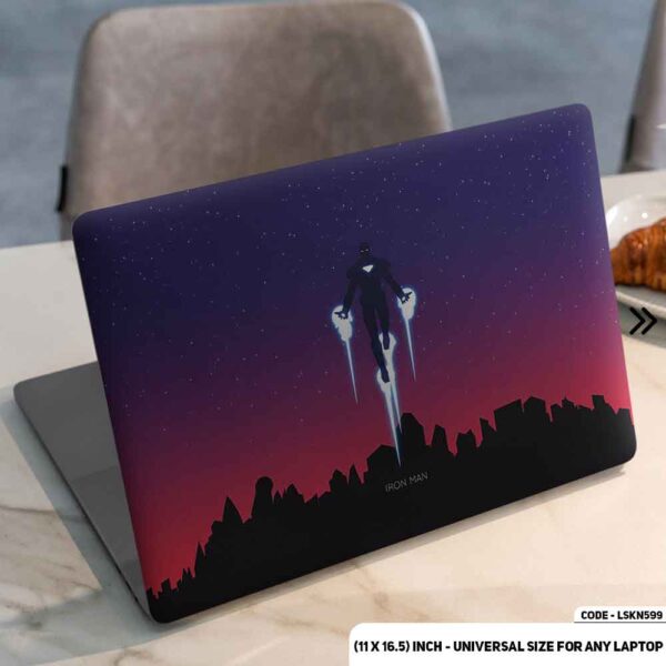 Flying Iron Man Matte Finished Removable Waterproof Laptop Sticker & Laptop Skin (Including FREE Accessories) - LSKN599 - DDecorator