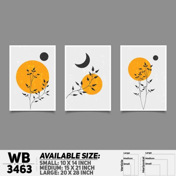 DDecorator Flower And Leaf ArtWork (Set of 3) Wall Decoration And Home Decoration PVC Wall Board And Wall Canvas - WB3463