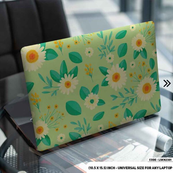 Flower Pattern Floral Design Matte Finished Removable Waterproof Laptop Sticker & Laptop Skin (Including FREE Accessories) - LSKN2381 - DDecorator