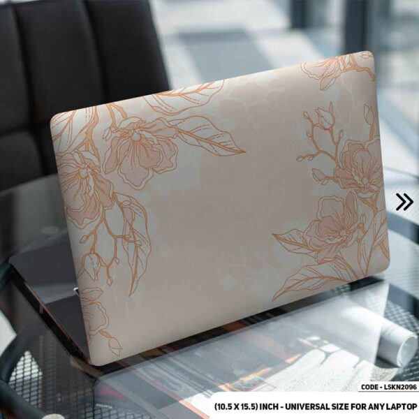 Flower Pattern Floral Design Matte Finished Removable Waterproof Laptop Sticker & Laptop Skin (Including FREE Accessories) - LSKN2096 - DDecorator