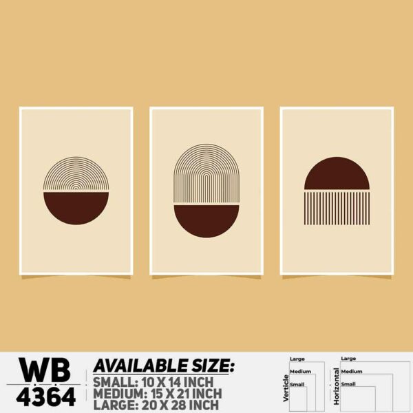 DDecorator Abstract Art (Set of 3) Wall Decoration And Home Decoration PVC Wall Board And Wall Canvas - WB4364