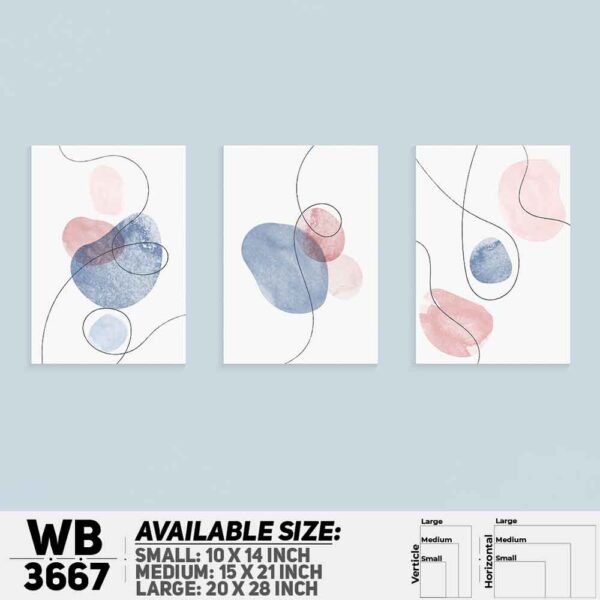 DDecorator Flower And Leaf ArtWork (Set of 3) Wall Decoration And Home Decoration PVC Wall Board And Wall Canvas - WB3667