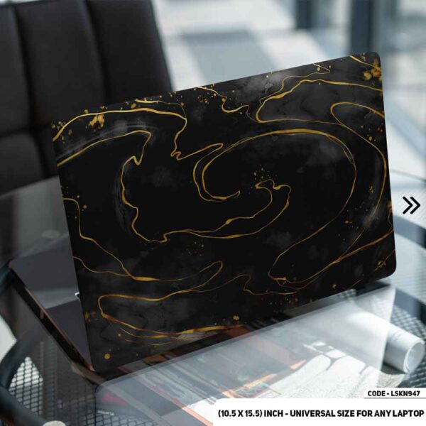 Black Marble Texture Matte Finished Removable Waterproof Laptop Sticker & Laptop Skin (Including FREE Accessories) - LSKN947 - DDecorator