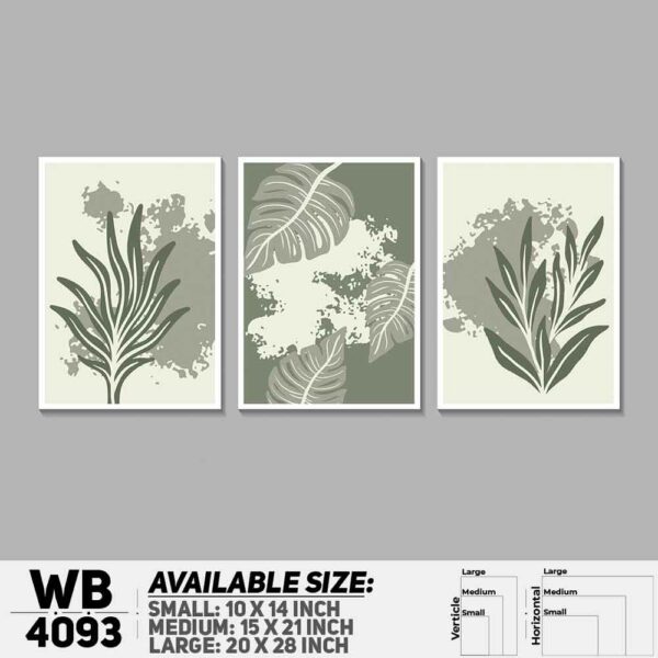 DDecorator Leaf With Abstract Art (Set of 3) Wall Decoration And Home Decoration PVC Wall Board And Wall Canvas - WB4093