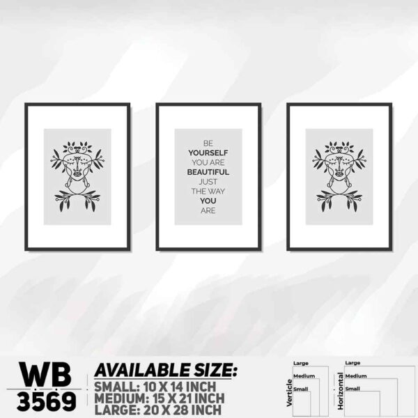 DDecorator Motivational & Flower (Set of 3) Wall Decoration And Home Decoration PVC Wall Board And Wall Canvas - WB3569