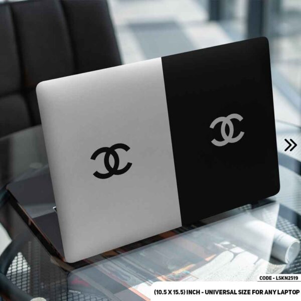 Luxury Brand Iconic Pattern Black & White Matte Finished Removable Waterproof Laptop Sticker & Laptop Skin (Including FREE Accessories) - LSKN2519 - DDecorator
