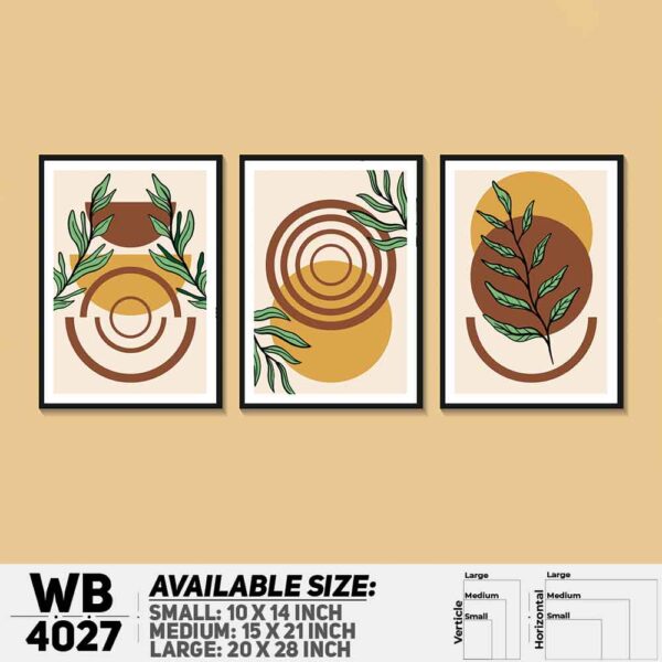 DDecorator Leaf With Abstract Art (Set of 3) Wall Decoration And Home Decoration PVC Wall Board And Wall Canvas - WB4027