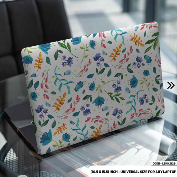 Flower Pattern Floral Design Matte Finished Removable Waterproof Laptop Sticker & Laptop Skin (Including FREE Accessories) - LSKN2129 - DDecorator